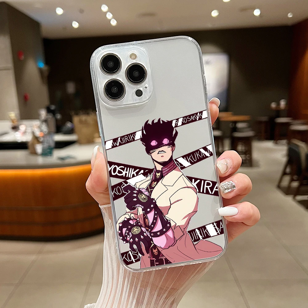 Anime JoJos Bizarres Adventures Phone Case For iphone 15 14 13 12 11 XS Pro Max X XR 6 7 8 Plus Soft Silicone Transparent Capa