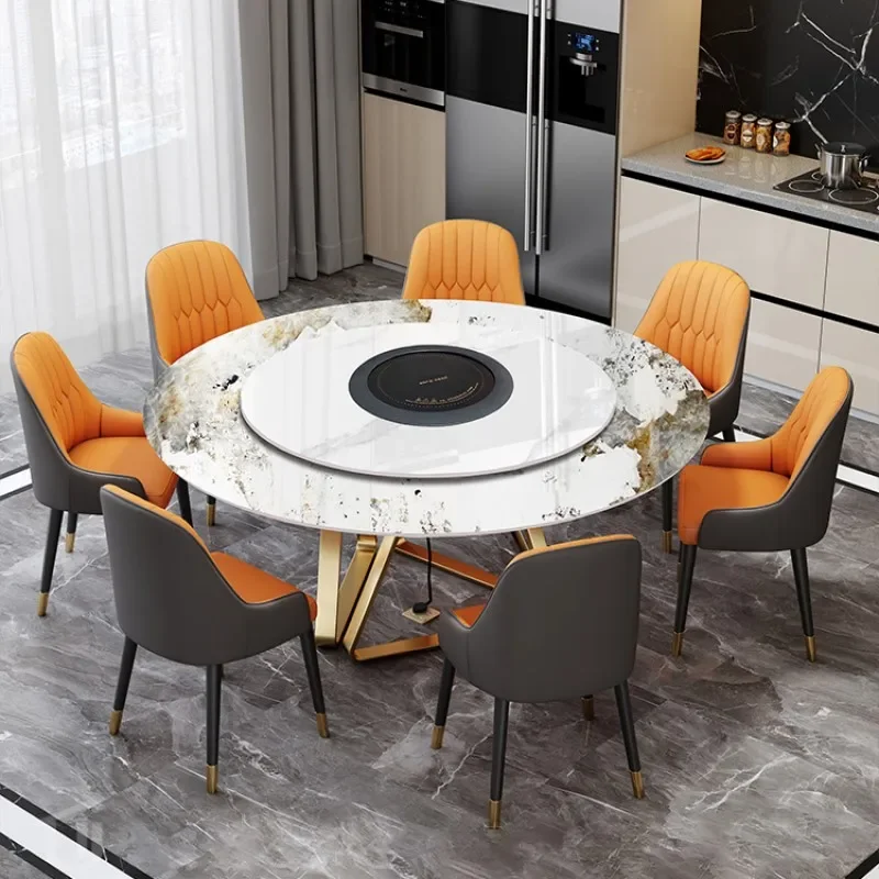 

«Кухонный и обеденный стол и стулья» с автоматическим поворотом, наборы мебели для столовой, набор обеденных столов из спеченной плиты