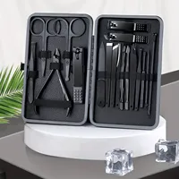 18PCS Manicure Set with Case Professional Pedicure Set Nail Clipper Stainless Steel Salon Grooming Kit Tool for Men Women Parent