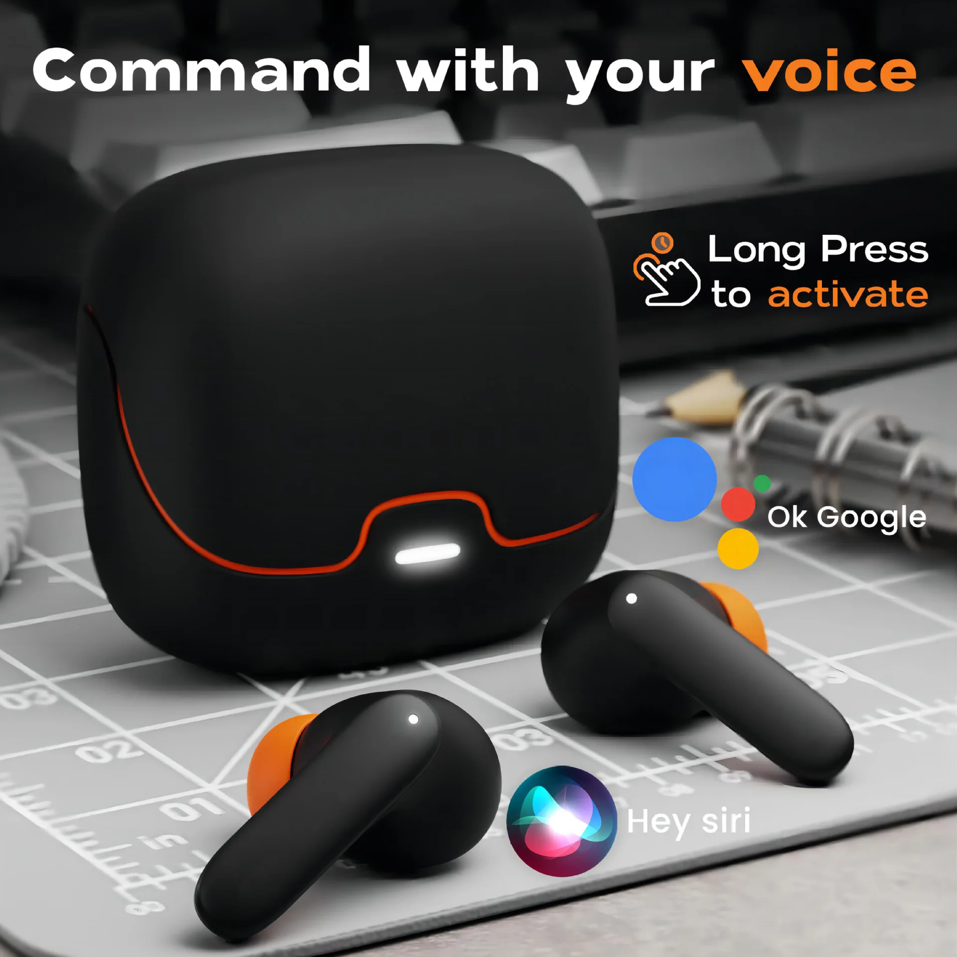 

Wireless Bluetooth Skin Texture Surface Earphones Dual Mic ENC Noise Reduction In-ear Low Delay Earbuds Support Google Assistant