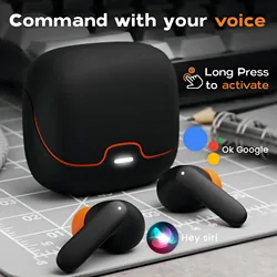 Wireless Bluetooth Earphones Dual Mic ENC Noise Reduction In-ear Low Delay Earbuds IPX5 Support Google Assistant