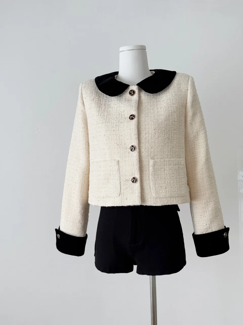 

Ранняя осень, бархатный кукольный воротник, цвет Blo Sweet Lady Sle Miu, пальто серии, теплое пальто Faion, комплект брюк с высокой талией для подростков