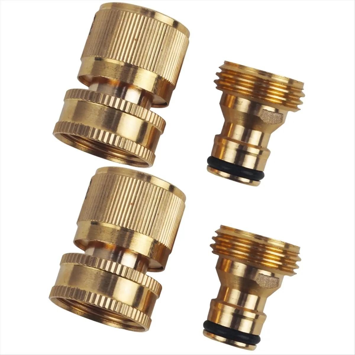 T34C Brass 3/4Inch Threaded Quick Connector, Garden Water Connector, Car Washing Machine Male/Female 3/4Inch European