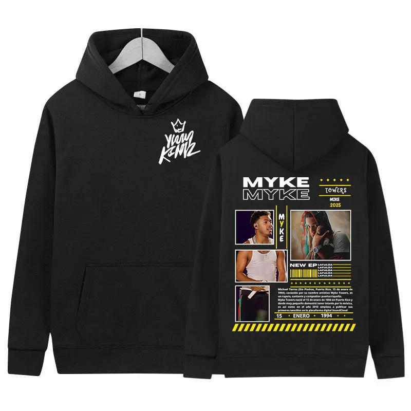 

Rapper Myke Towers Tour 2025 Album Hoody Men Hip Hop Oversized Pullover Sweatshirt Fashion Hot Sale Long Sleeve Hoody Streetwear