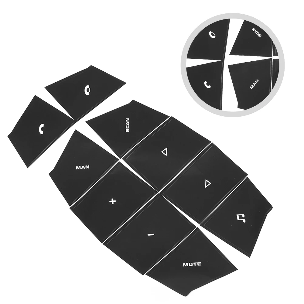 Vinyl Steering Wheel Push Button Overlay Decal For For Porsche 2003 2004 2005 2006 Interior Control Replacement