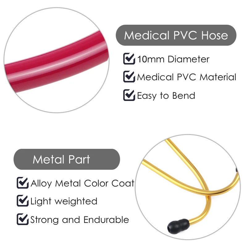 Medical Dual Head Portable Professional Clinical Cute Cardiology Stethoscope Health Equipment for Physician Nurse Doctor Student