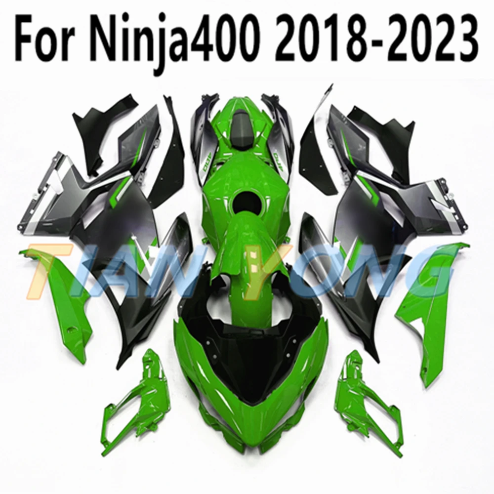 

Full Fairing Kit Green Cement Gray Shiny Fit Ninja 400 Bodywork Cowling for Ninja400 2018-2019-2020-2021-2022-2023