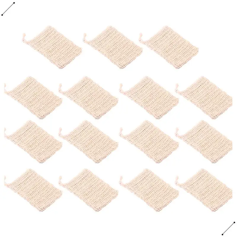 15 Packs Of Soap To Exfoliate Natural Flax Soap Bag