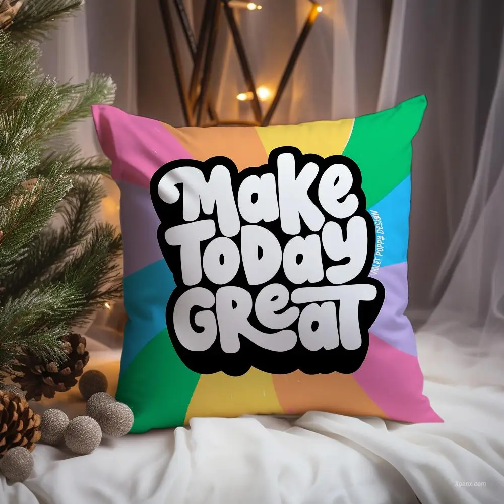 Dopamine Quote Cushion Cover Premium Comfort Reversible Pillow Cove -Two in One Design for Any Room & Car Interior