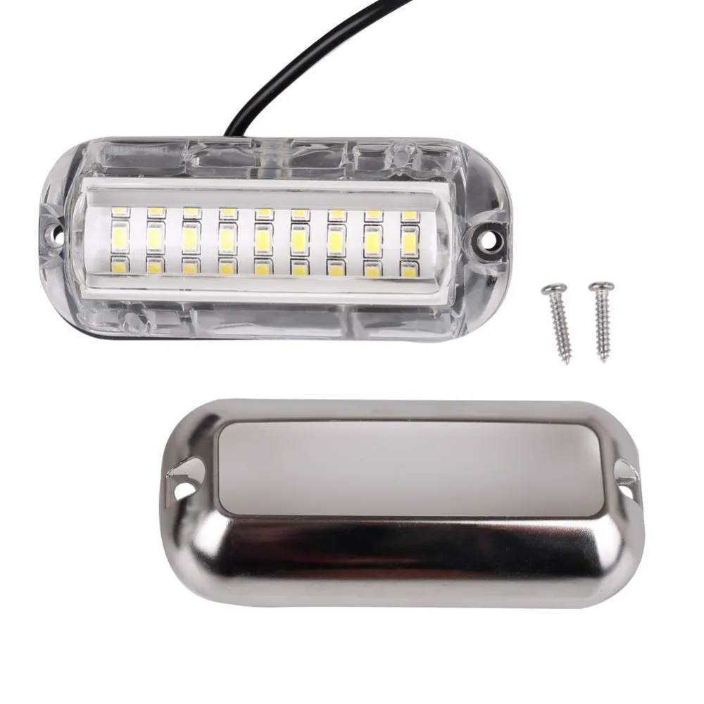 2PCS 27LED Blau/Weiß/Rot Edelstahl Wasserdichte Lichter Unterwasser Ponton Für Marine Boot Heck & Blau licht Segeln Lampe 50W – Detail 11