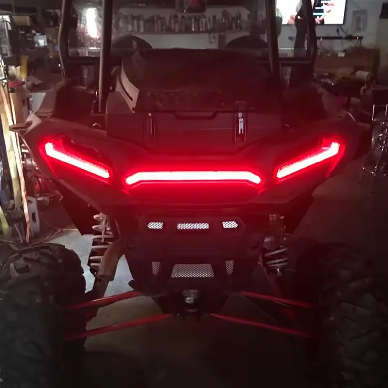 Centro de led luzes traseiras luz de freio traseira acento lâmpada lanterna traseira para polaris rzr turbo sportsman xp1000 2017-2022-a99d