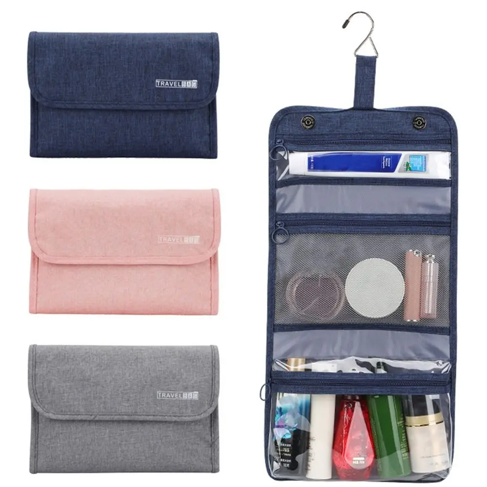 Bolsa de almacenamiento de suministros de lavado de malla de nailon portátil, bolso de almacenamiento de viaje multifunción impermeable, bolsas colgantes de gran capacidad