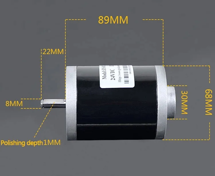 12V 120W 3500rpm/24V 150W 7000rpm DC High Torque Low Noise Dual Ball Bearing Lathe Motor D-shaped Output Shaft