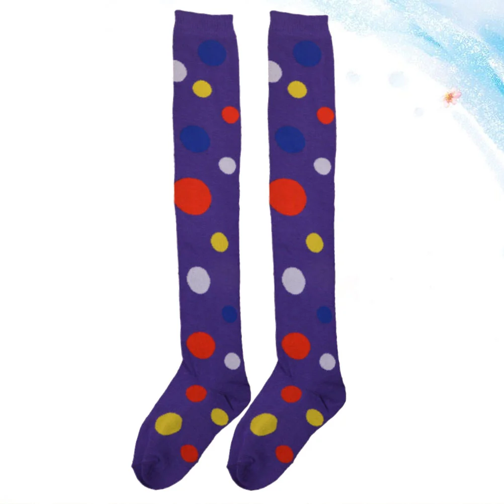 Women's Hold-up Stockings Dress Clown Socks Long Cosplay Black Over The Knee Miss