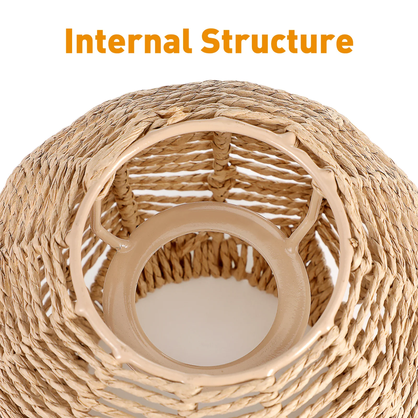 

Modern Style Woven Chandelier Lampshade Imitated Rattan Lamp Cover Decorative Light Shade for Home Living Room Bedroom