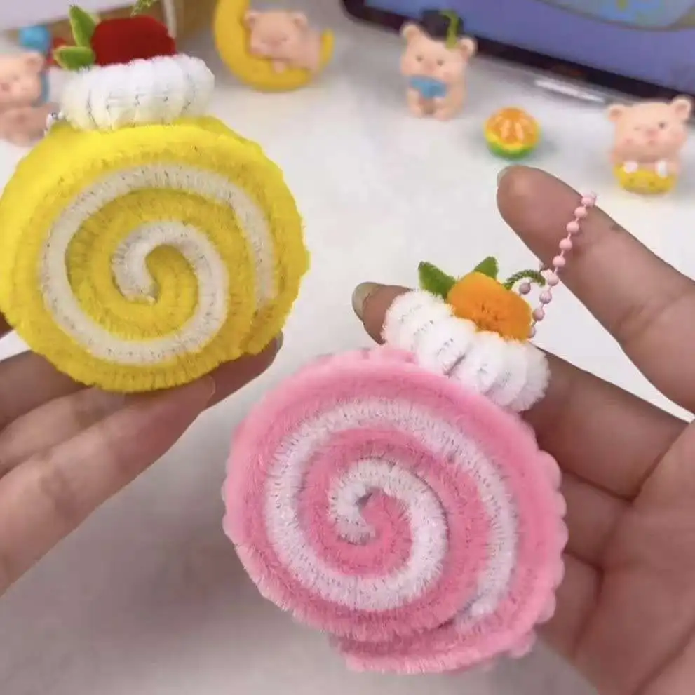 المفاتيح اليدوية التواء قضيب تقليد زهرة قلادة DIY كيت محلية الصنع هدية المفاتيح الوالدين والطفل الحرف اليدوية الإعصار عصا #5