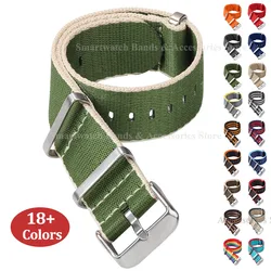 Soft Nylon Watch Strap 20mm 22mm for Samsung Watch Military Sport Wrist Band Braided Bracelet Pin Buckle for Omega Seamaster 007