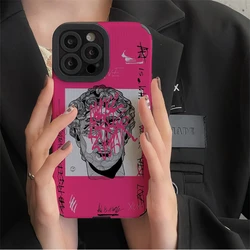 Ins Red Lip Eye Great Art Aesthetic David Case For iPhone 17 Air 11 16 12 13 14 15 Pro Max Mini Soft Silicone Cover