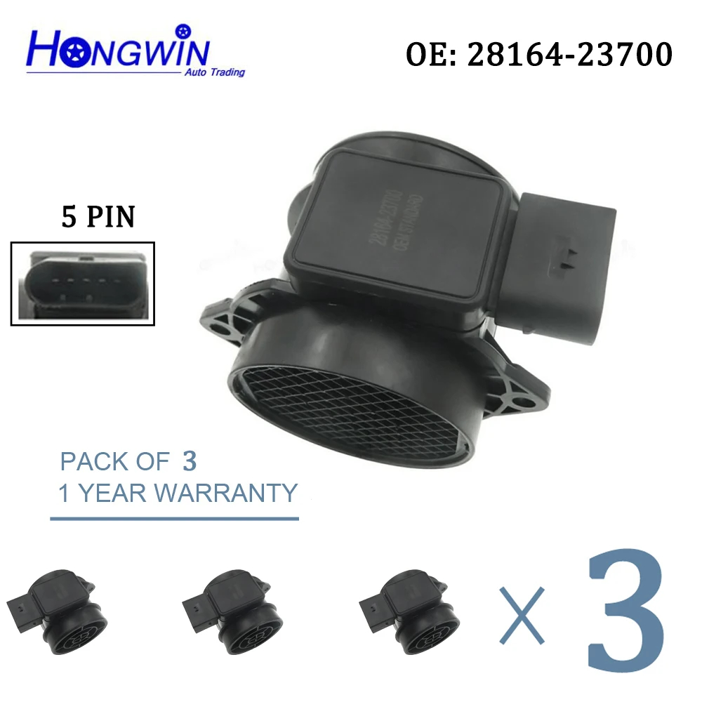 

×3 28164-23700 2816423700 MAF Mass Air Flow Sensor For Hyundai Accent Elantra Tiburon Kia Rio Spectra 2002 2003 2004 2005-2009