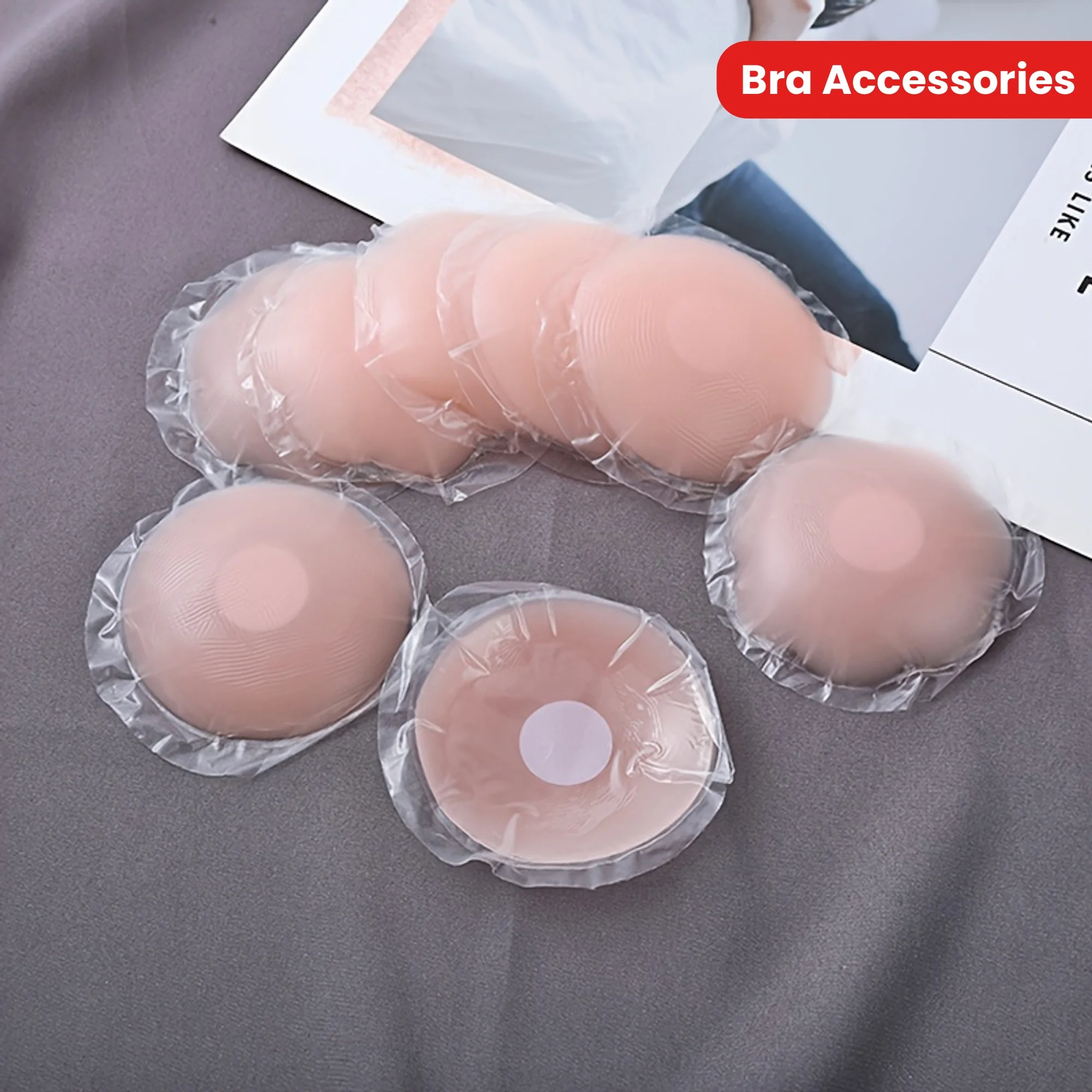 

2/6/10 шт. - Бесшовные невидимые самоклеящиеся накладки - Многоразовые силиконовые накладки для женского нижнего белья - Аксессуары