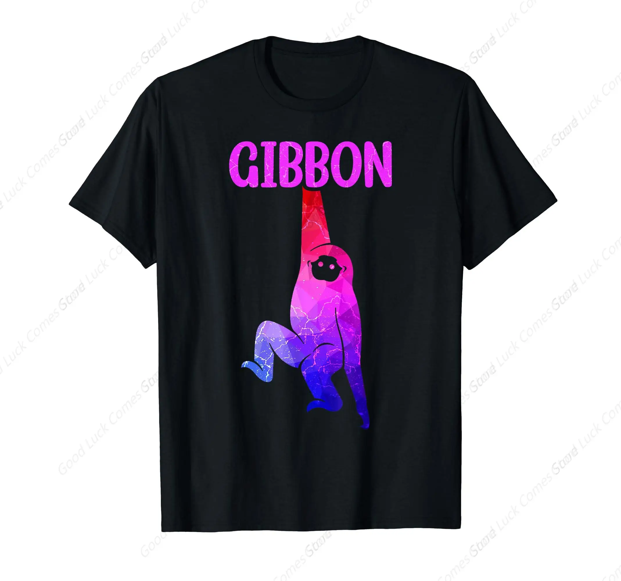 Gibbon Ape Monkey T-Shirt  Print T-shirt, Men's Casual Street Style Stretch Round Neck Tee Shirt For Summer