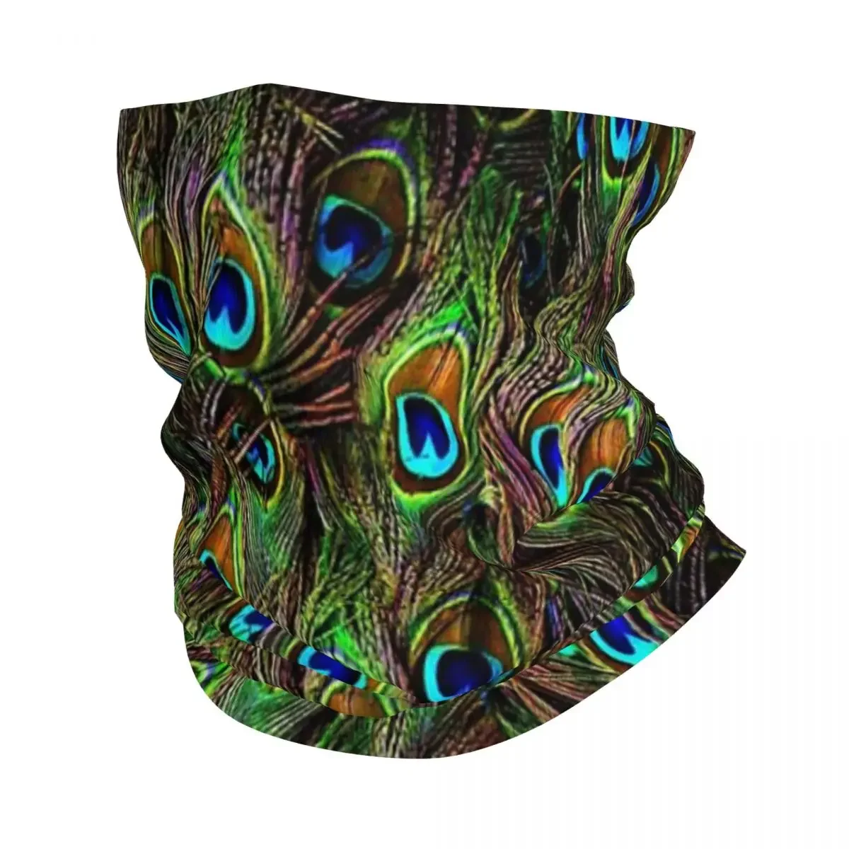 Fashion Men Women Head Face Neck Sunshade Collar Scarf Sports Peacock Feathers Invasion Headwear Scarf