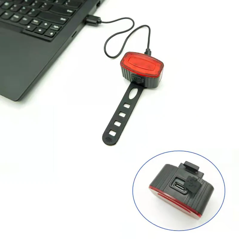 Bike USB Charge Headlight Light Waterproof Cycling Bicycle 4/6 Modes Front Rear Light Set MTB Taillight LED Lantern Bike Parts