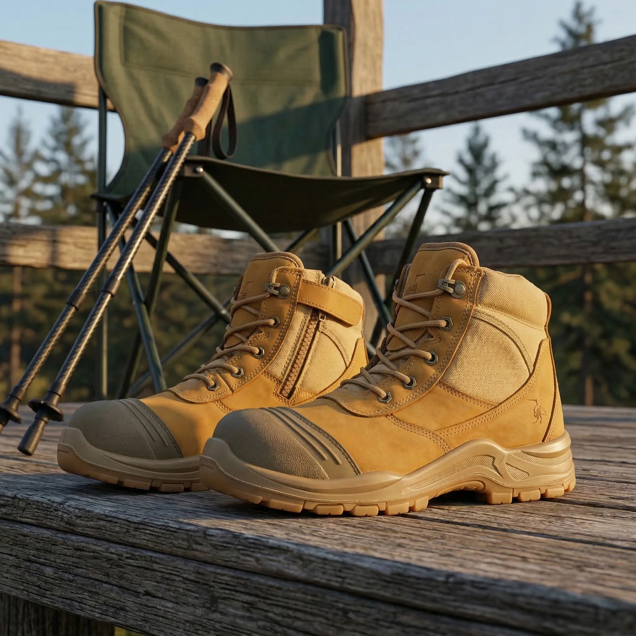 

Men's anti-smash and anti-puncture European standard steel-toed safety boots cowhide high-top work protective shoes