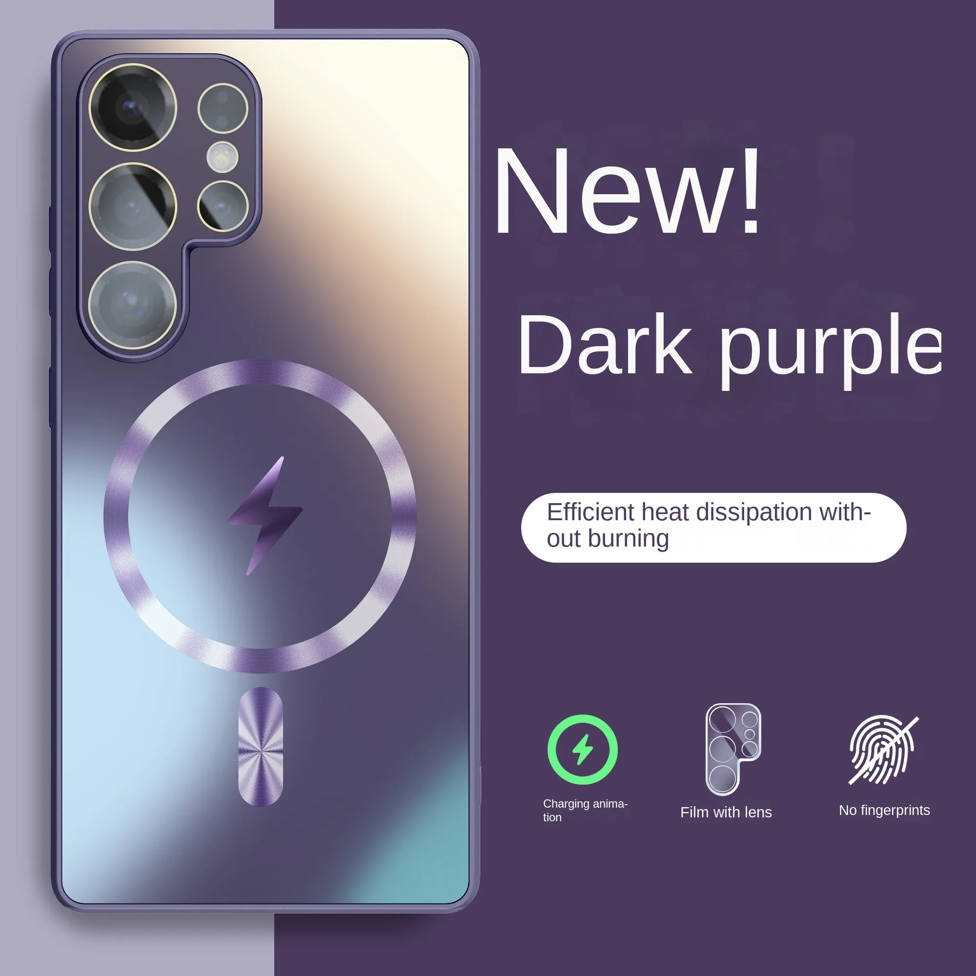 Ultra-thin AG Matte Magnetic For Magsafe Case For Samsung Galaxy S25 S24 S23 Ultra Plus Glass Lens Protector Shockproof Cover - náhled 4