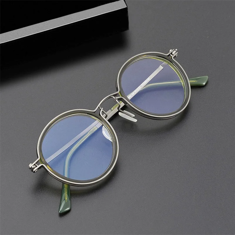 

Titanium Acetate Vintage Spectacles Handmade Round Eyeglasses Men Women Retro Ultralight Glasses Frame Myopia Eyewear Frames