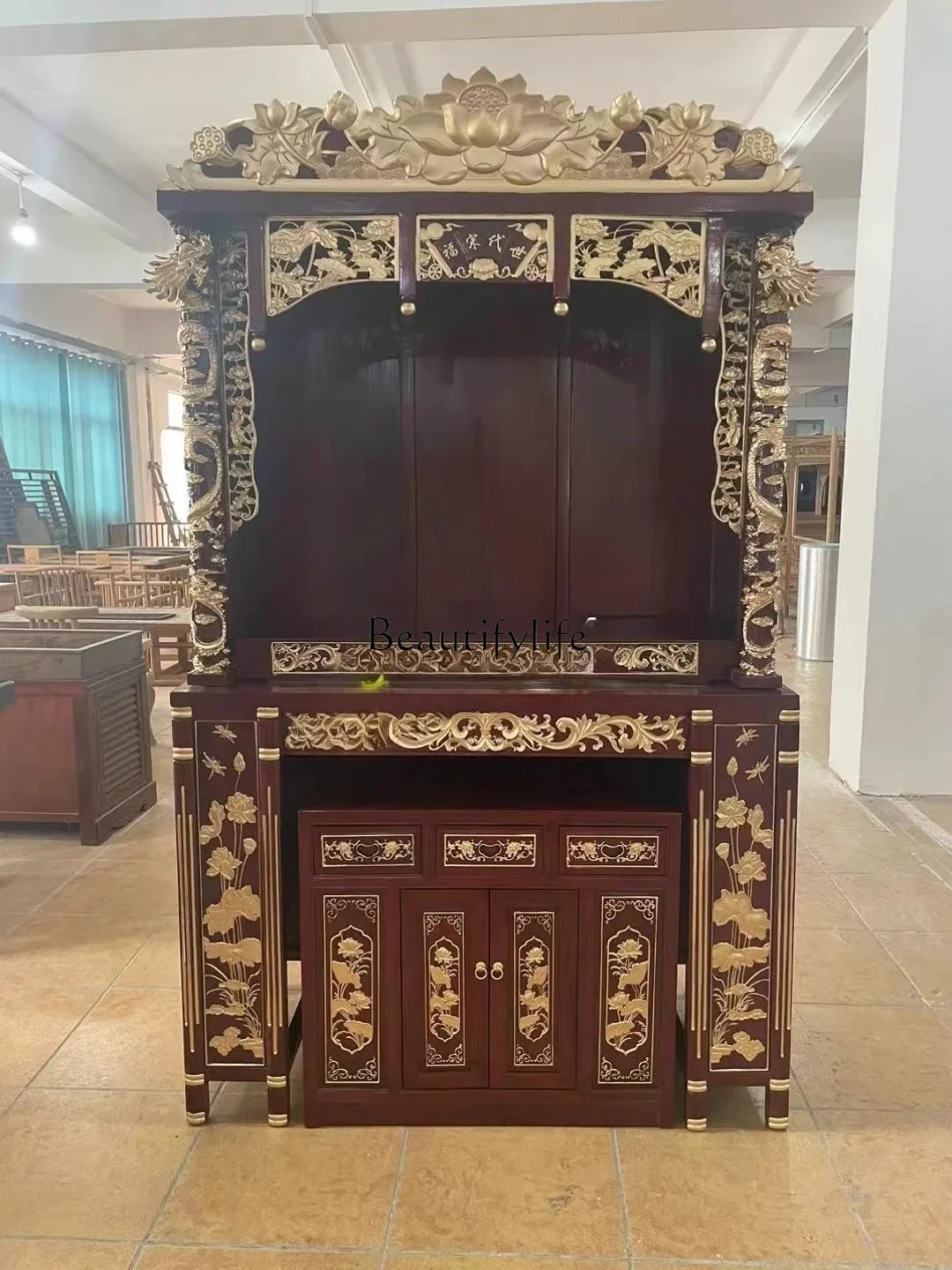 XX59XX59Buddhist platform shelf God of Wealth hanging cabinet wall household