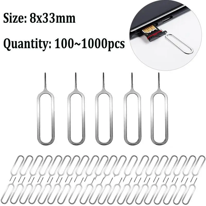 

1000pcs~100pcs SIM Card Tray Removal Eject Pin Key Tool SIM card Needle for Smart Phones Smartphone