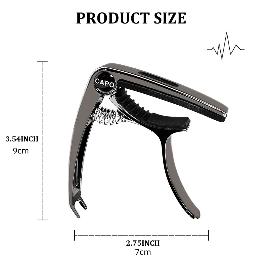 7Pcs Guitar Capo For Acoustic And Electric Guitar, 3 in 1 Capo With Pick Holder, Pin Puller and 5 Guitar Picks, Ukulele Capo