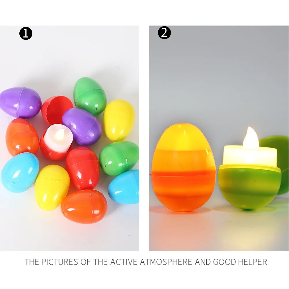 12pcs Electronic Easter LED Light Glowing Colorful Luminous Easter Eggs Warm Light Secure Easter Egg Decoration