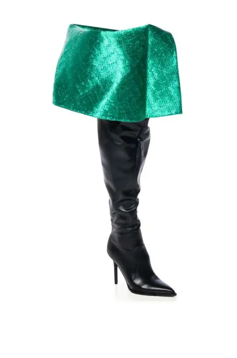 Women Pointed Toe Stiletto Over The Knee Boots Zipper Fashion Handmade Thing Long Boots Big Size Ladies Boots 44