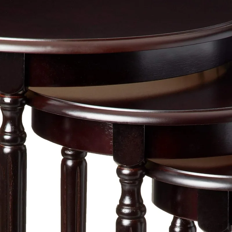 Set Van 3 Ronde Nesttafels In Kersenafwerking