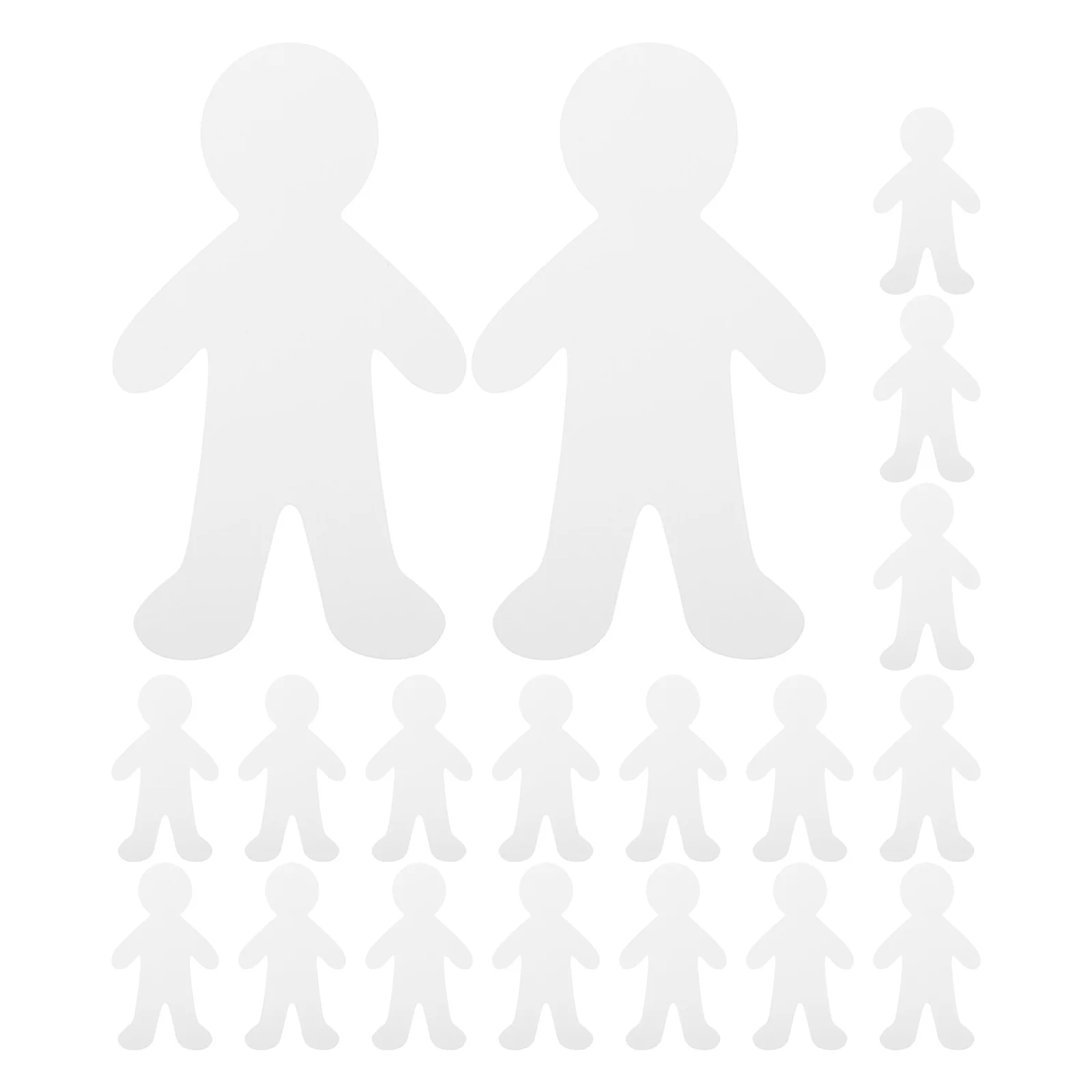 40개 무채색 종이 컷아웃 DIY 페인팅 유아 공예 게시판 예술 파티 용품 빈 사람 모양