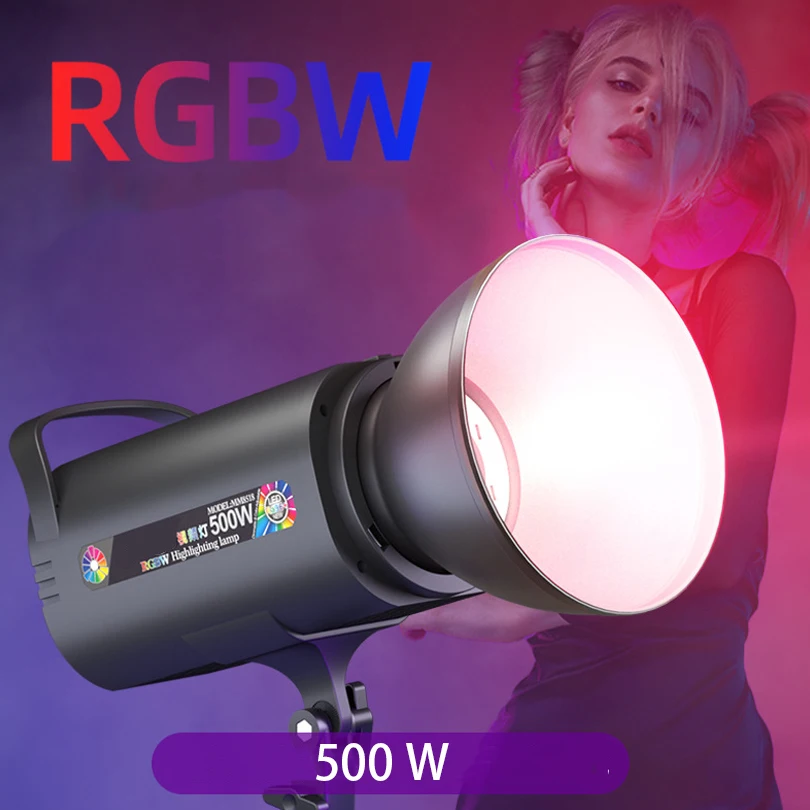 RGB LED Light 100W Video Light Outdoor Lighting Remote Control 1700K-12000K Bowens Mount Control for Photography Studio Video