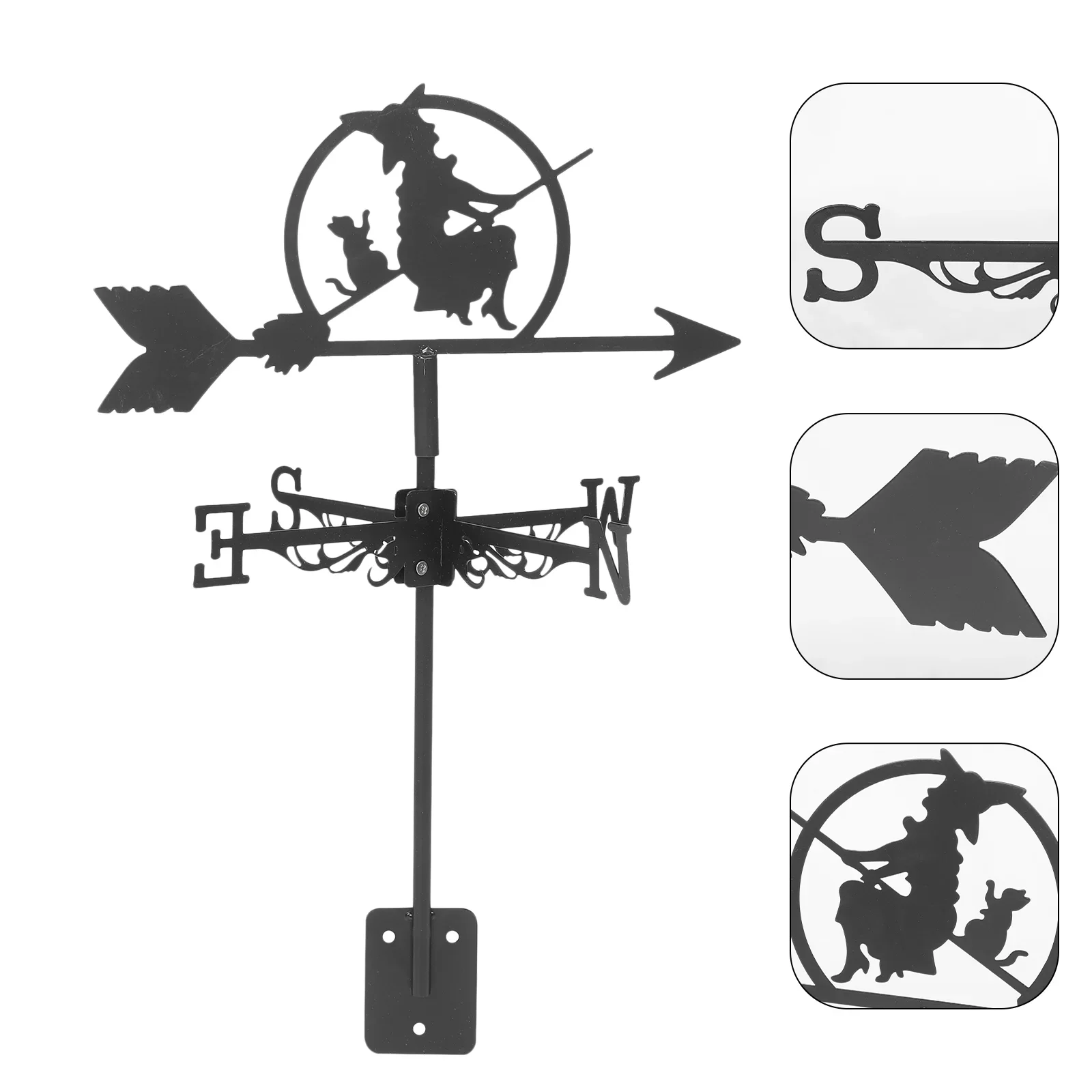 

Decorative Weather Vane Farmhouse Wind Direction Indicator Windmill Roof Indicators Witch Iron Garden