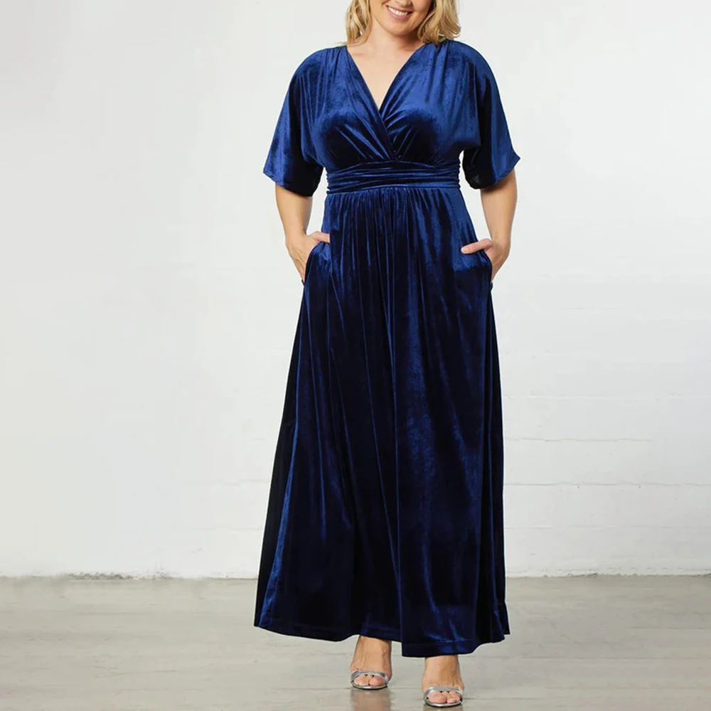 Plus Size długa sukienka dla kobiet 2024 letnie duże rozmiary czarne formalne cocas sukienka oversize elegancka kobieca szata przedsionka