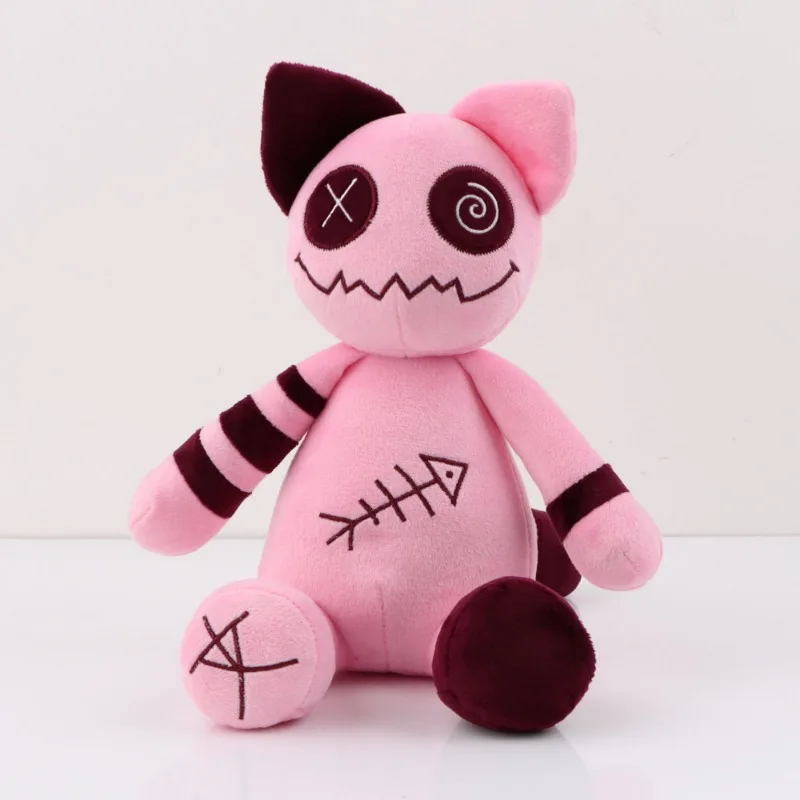 Zombie Cat wypchane zwierzę zabawka 25cm różowy Kawaii miękki Zombie Cat lalka Cartoon zabawka peryferyjna rzuć poduszka udekoruj kolekcję prezentów