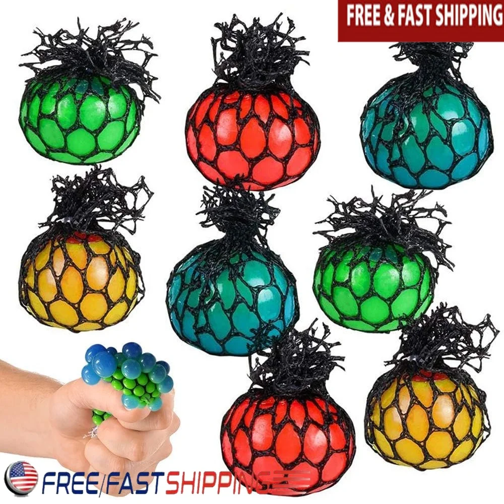 

24 упаковки, сетчатые шарики для снятия стресса, игрушки для снятия тревоги, забавные игрушки для снятия стресса, детские сувениры для классной вечеринки, подарки СДВГ