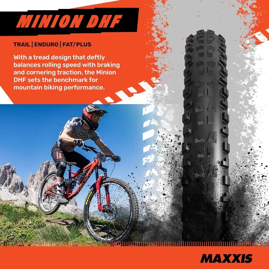 Minion DHF - 2 Pack - 24 26 27.5 29 - Mountain Bike Tire Tubeless Gold Standard of Gravity Focused MTB Tread for High-Performan