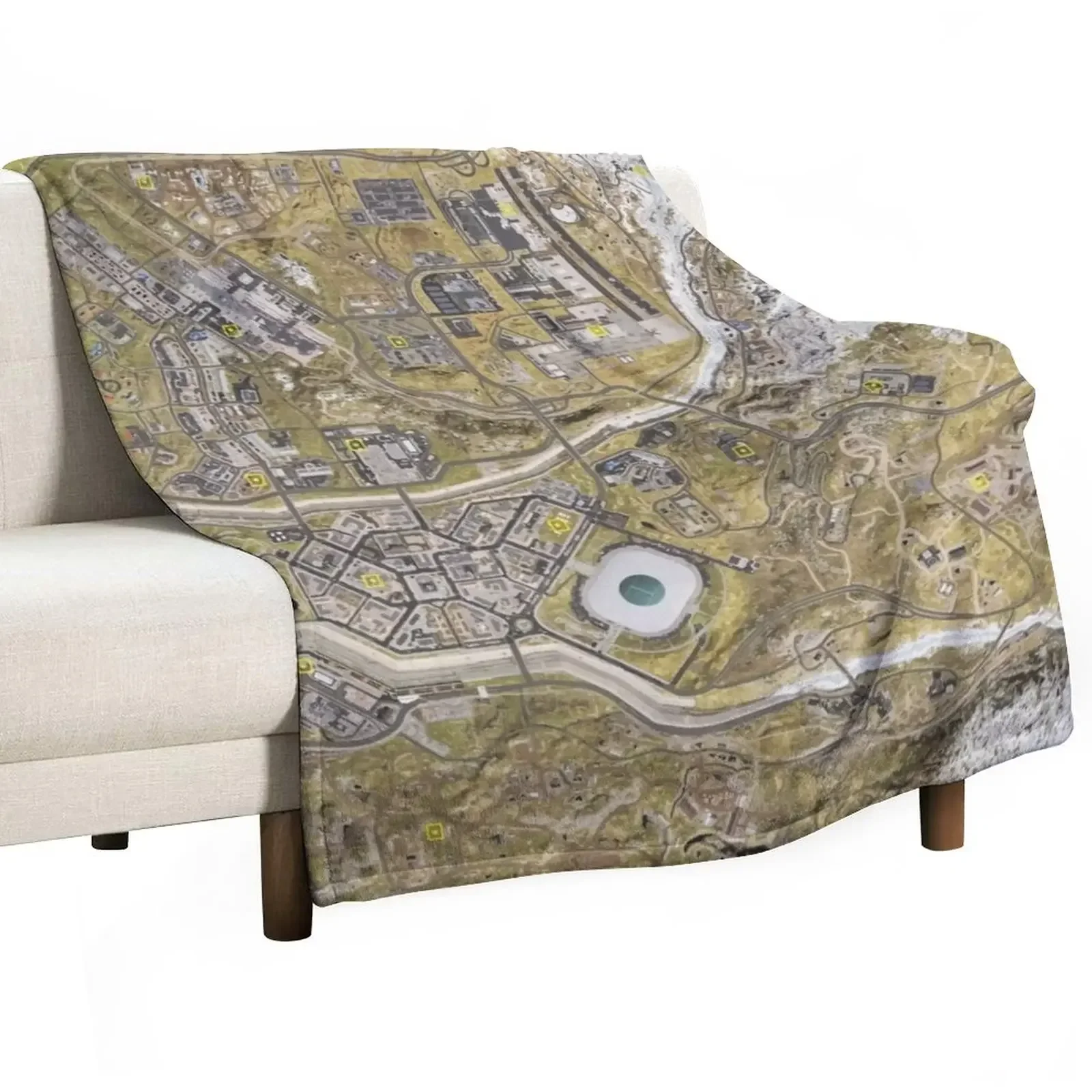 

COD WARZONE MAP Throw Blanket Decorative Sofas Hairys Retros Blankets