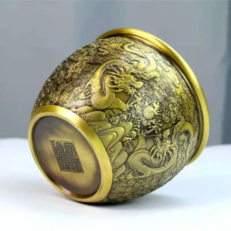 Nine Dragon Wall Pattern E-commerce Direct Supply Brass Rice Creative Classical Various Styles Treasure Bowl