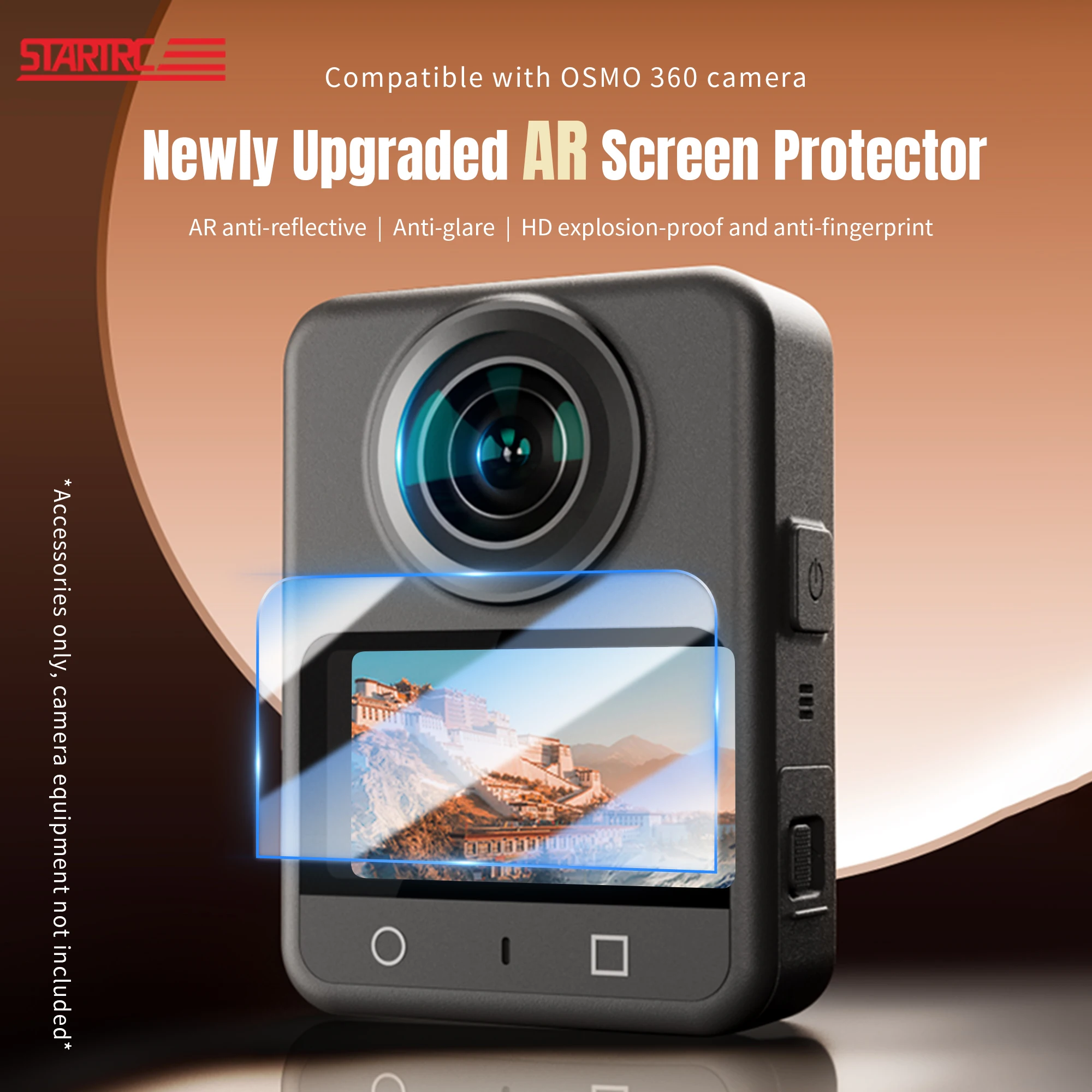 Film Pelindung Layar Kaca Tempered STARTRC AR untuk Kamera DJI Osmo 360 Anti-Refleksi HD Anti-Gores