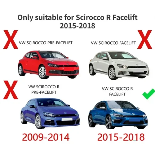 Imagen 2 del producto Para VW Scirocco R Facelift 2015-2018 parachoques delantero faro arandela Jet cubierta tapa