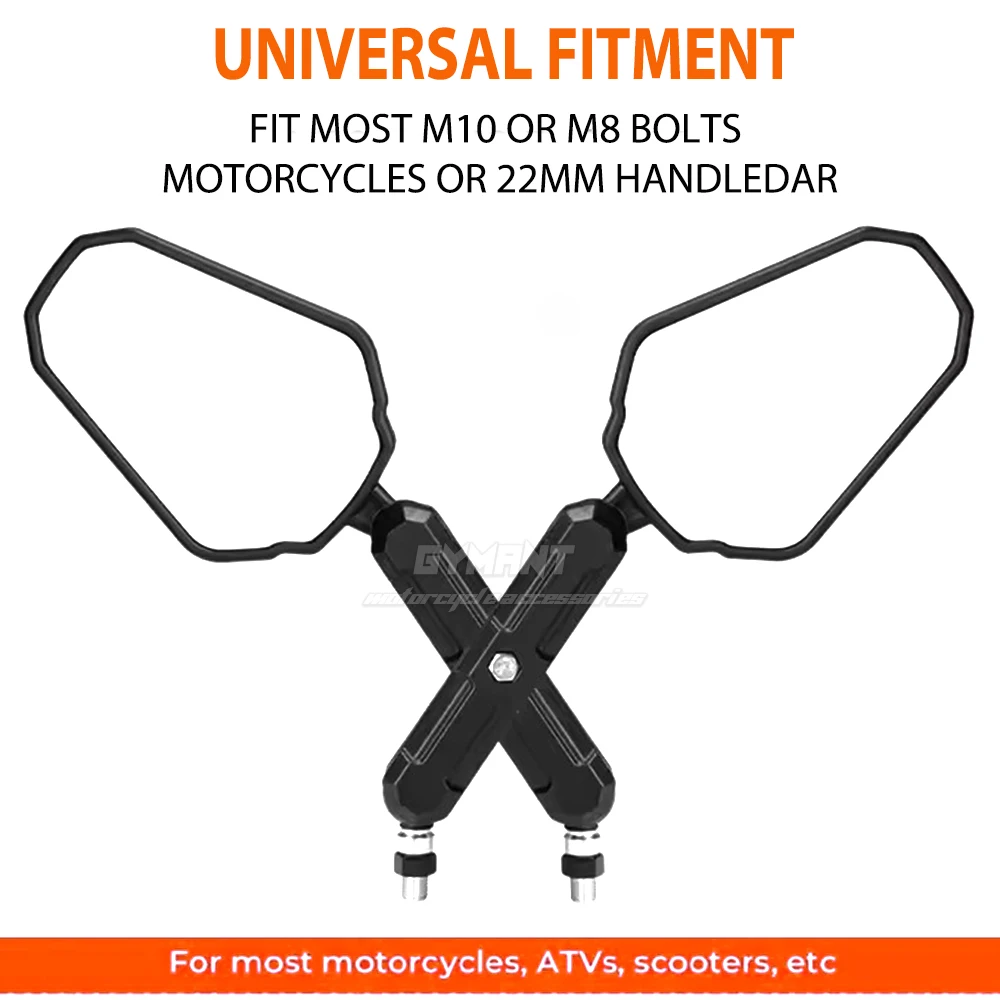 

Universal Motorcycle Mirrors Angle Adjustable Folding Handlebar Side Mirror Compatible With Adventure Dirt Street Bike ATV