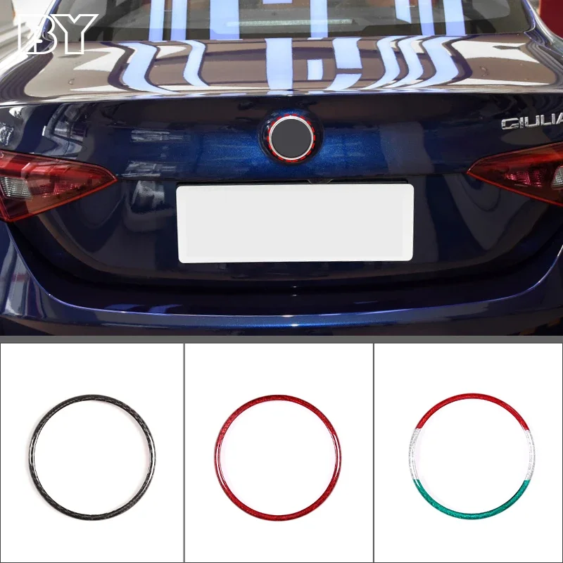 

Rear Tail Car Logo Decoration Ring Appearance Details Carbon Fiber Modification For Alfa Romeo Giulia/Stelvio 20 Car Accessories