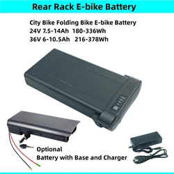 City Bike Folding Bike E-bike Battery 36V 6.6Ah 7.5Ah 7.8Ah 10.5Ah 10Ah 24V Li-ion Battery for Nilox J1 Plus Toplife E-1000